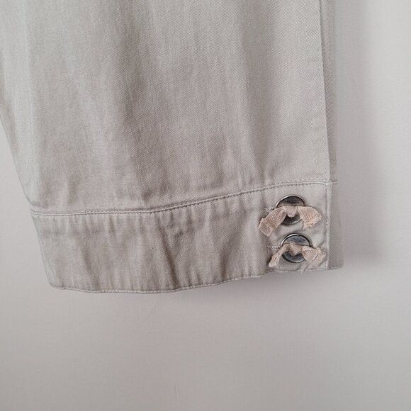 Sandro Sportswear Relaxed Cropped Capri Pants Light Brown Beige Size 10 - Picture 7 of 13